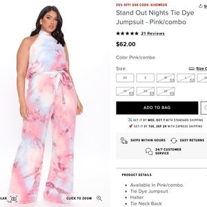 Fashion Nova Stand Out Nights Tie Dye Jumpsuit